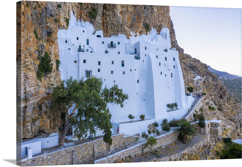 Greece, Cyclades Islands, Amorgos, Moni Panagias Chozoviotissas Monastery.