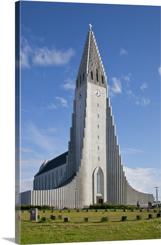 Hallgrimskirkja, Iceland's iconic Lutheran church in Reykjavik, took 34 years to build after World War 11. It is the islan...