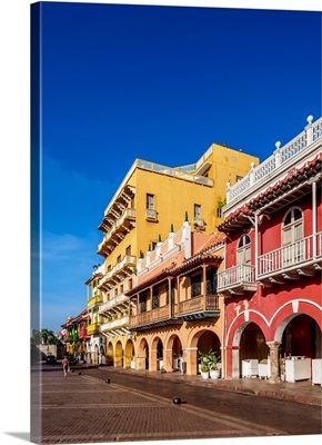 Houses With Balconies, Plaza De Los Coches, Old Town, Cartagena, Colombia
