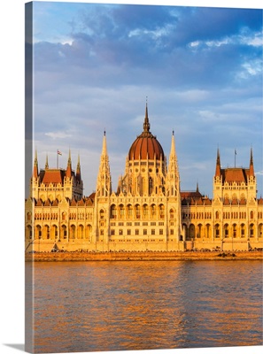 Hungarian Parliament Building In The Evening Light, Budapest, Hungary