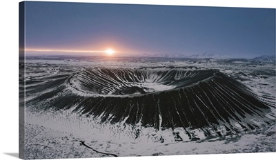 Hverfjall Crater At Sunrise, Iceland, Northern Europe