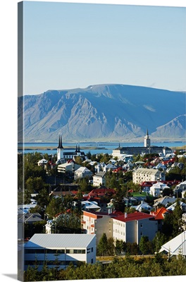 Iceland, Reykjavik, city view