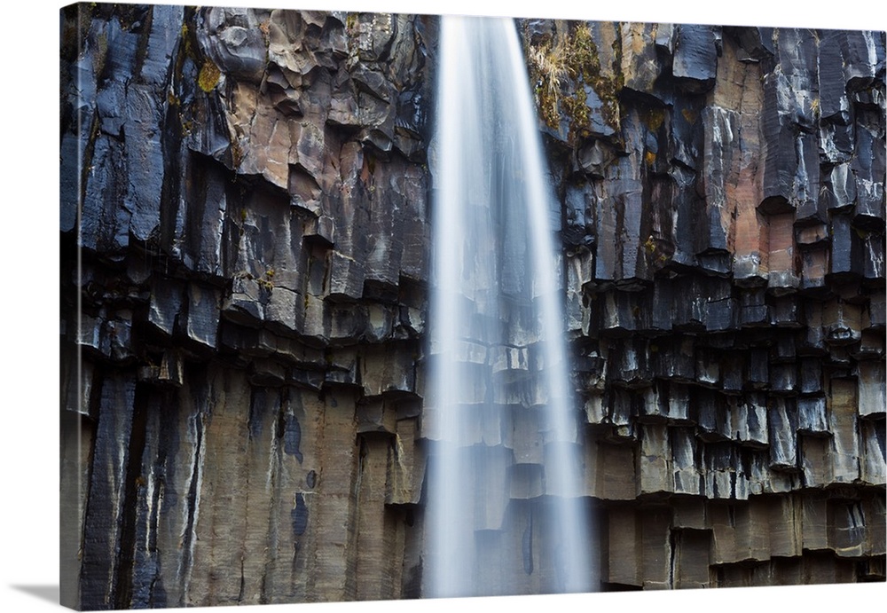 Europe, Iceland, Skaftafell National Park, Svartifoss waterfall.