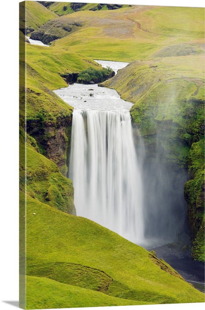 Iceland, southern region, Skogafoss waterfall.
