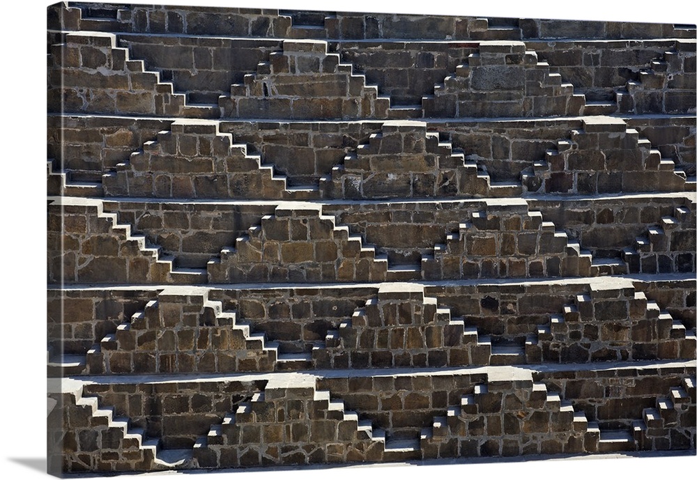 India, Rajasthan, Abhaneri. Originally excavated in the 9th century, Chand Baori (or Chand Stepwell) is among the largest ...