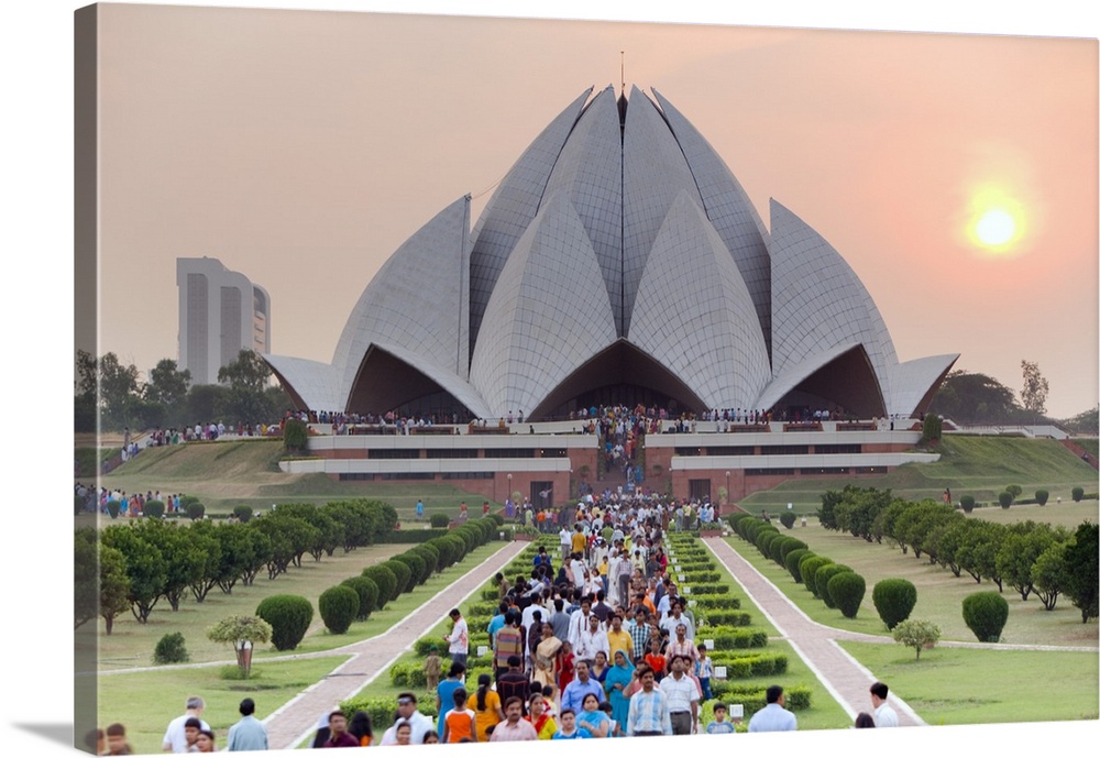 India, Delhi, Lotus Temple, the Baha'i House of Worship, popularly known as the Lotus Temple.