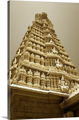 India, Mysore, The intricately-carved outside of the Chamundeshwari Temple