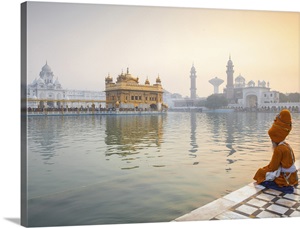 India, Punjab, Pilgrims at The Harmandir Sahib, known as The Golden Temple image thumbnail