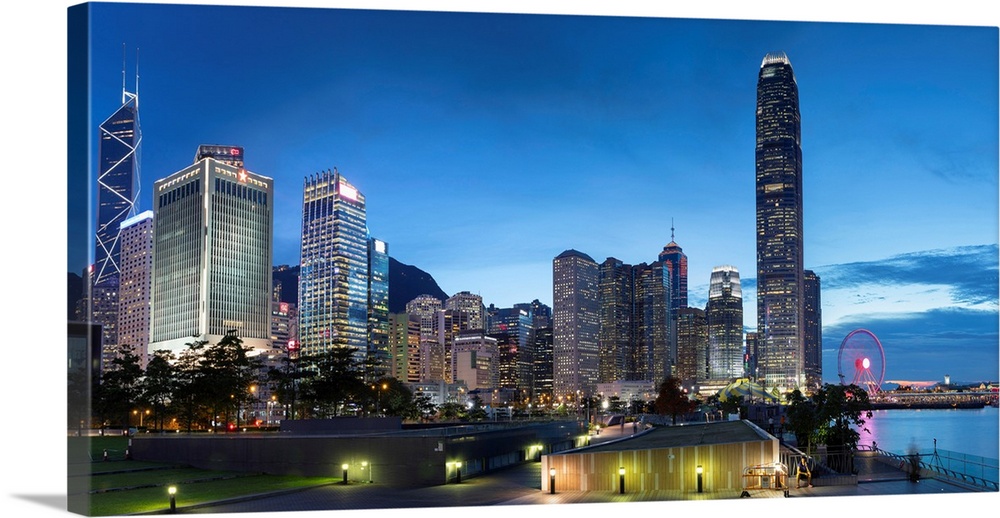 International Finance Centre (IFC) And Skyscrapers Of Central At Dusk, Hong Kong Island, Hong Kong