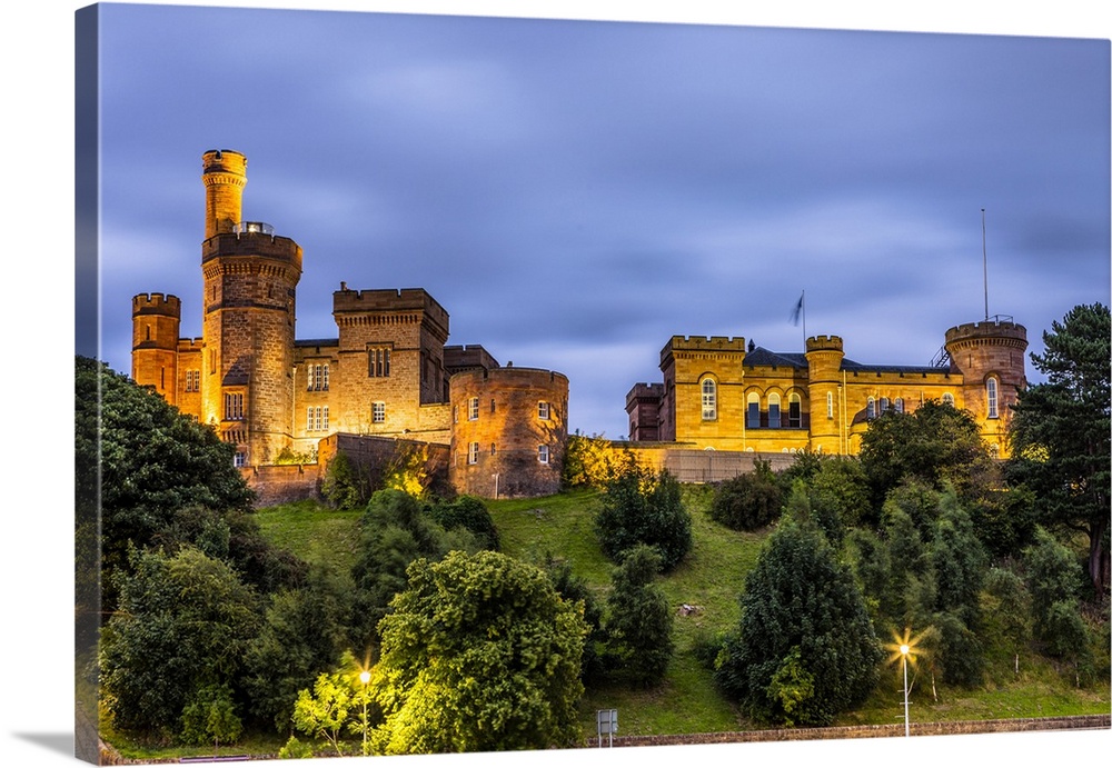 Inverness Castle in early evening, Scotland, United Kingdom. Inverness, Scotland.