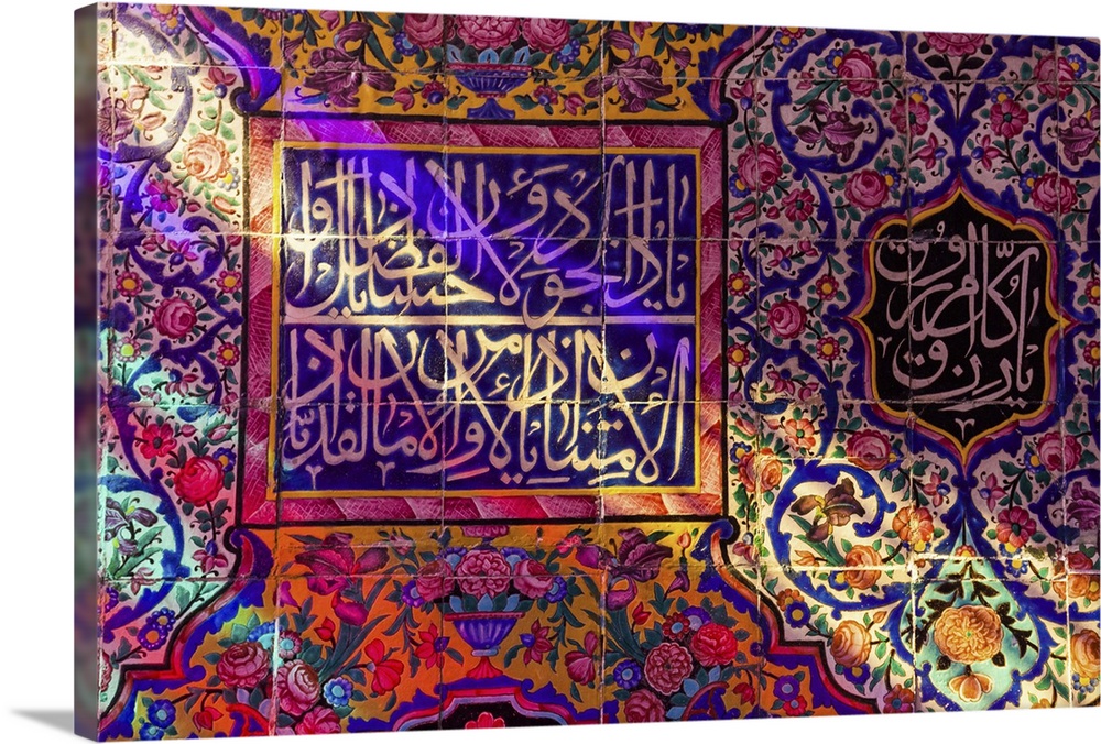 Iran, Central Iran, Shiraz, Nasir-al Molk Mosque, interior.