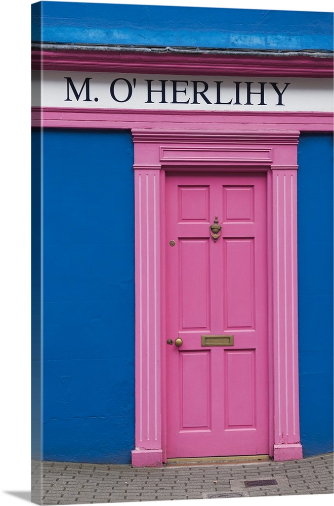 Ireland, County Cork, Kinsale, colorful building detail.