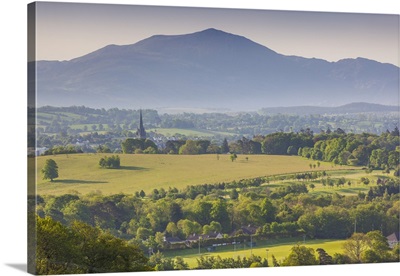 Ireland, County Kerry, Ring of Kerry, Killarney, elevated town view from Aghadoe