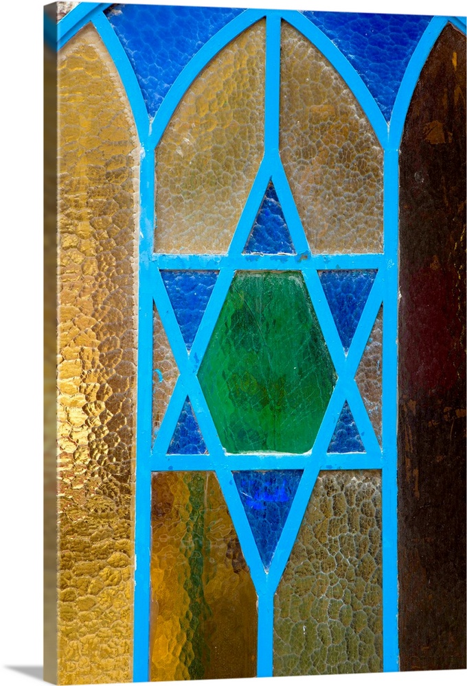 Israel, Upper Galilee, Tsfat, Synagogue Quarter, Star of David on door