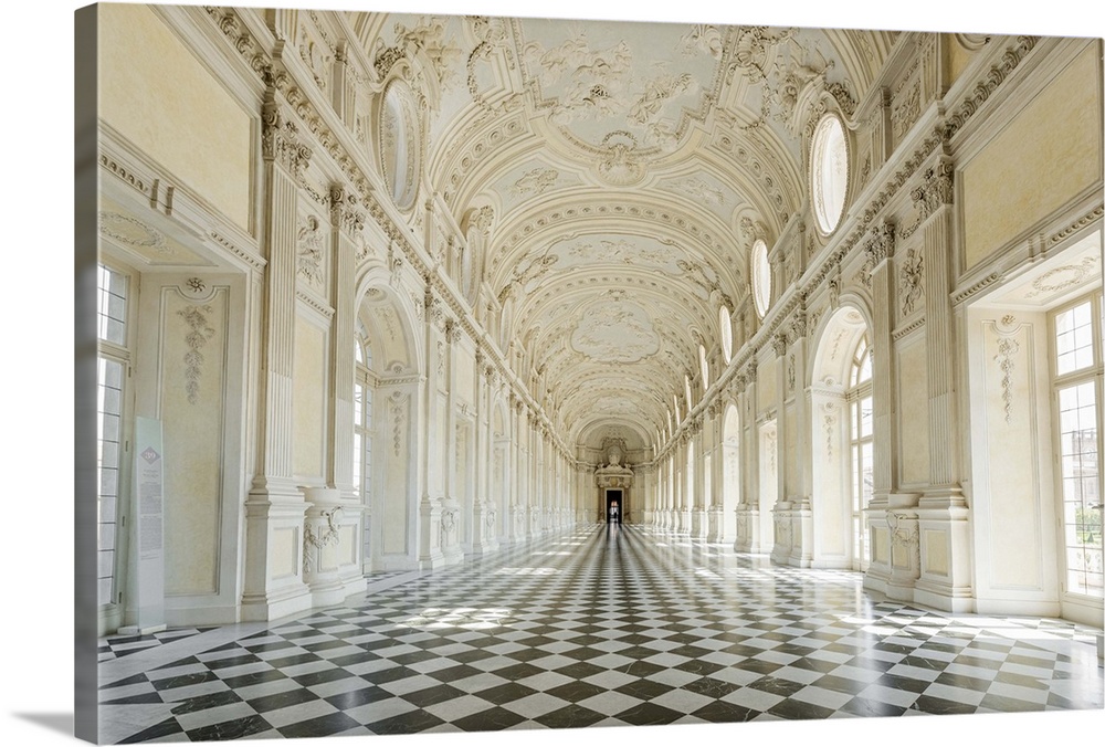 Galleria grande, Royal Palace of Venaria Reale, Italy Stock Photo