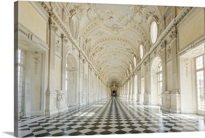 Italy, Piedmont. The Galleria Grande of the Venaria reale