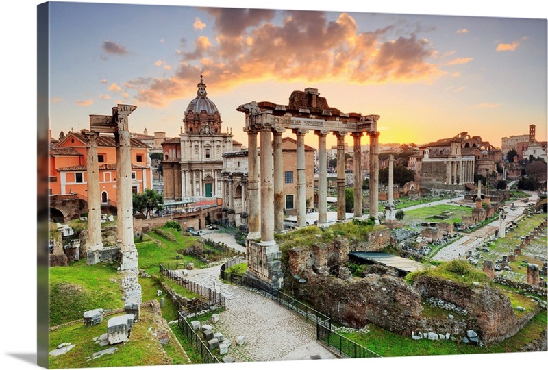 korting postzegel jam Italy, Rome, Colosseum and Roman Forum at sunrise Wall Art, Canvas Prints,  Framed Prints, Wall Peels | Great Big Canvas