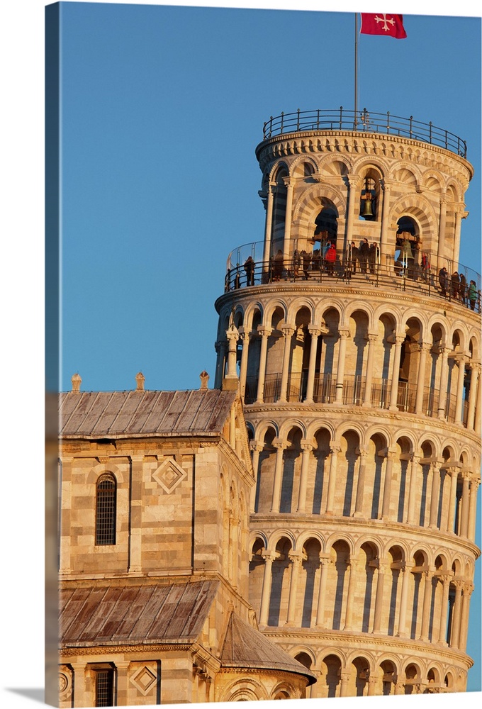 Europe,Italy,Tuscany,Pisa. Detail of the tower and the cathedral.