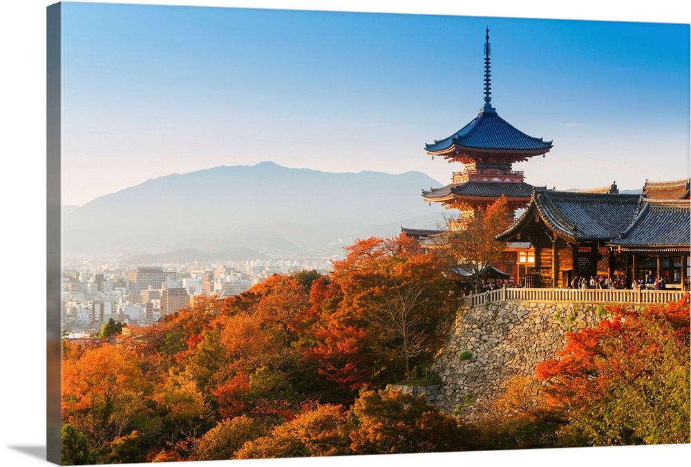 Japan, Honshu, Kansai region, Kiyomizu-Dera, this ancient temple was first built in 798 and the present buildings date fro...