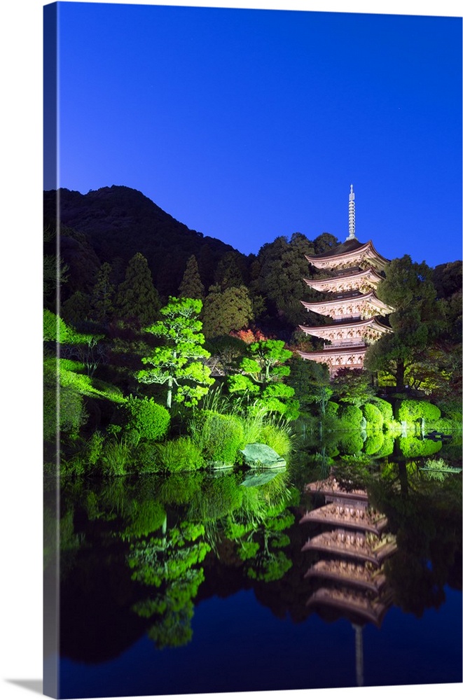 Asia, Japan, Honshu, Yamaguchi, Rurikoji temple, 5 story pagoda.