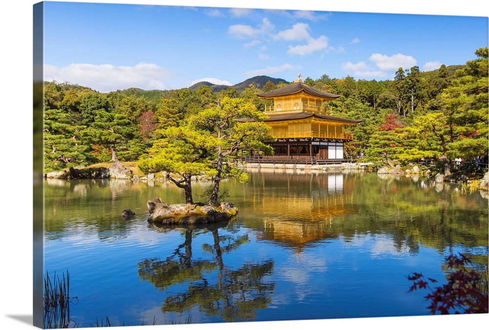 Japan, Kyoto, Kinkaku-ji, -The Golden Pavilion officially named Rokuon-ji.