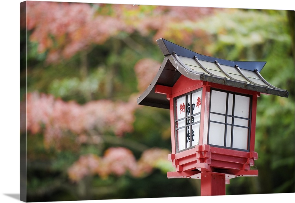 Asia, Japan. Kyoto, Yoshida Shrine, red lantern.