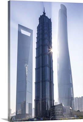 Jinmao Tower, Shanghai World Financial Center and Shanghai Tower, Shanghai, China