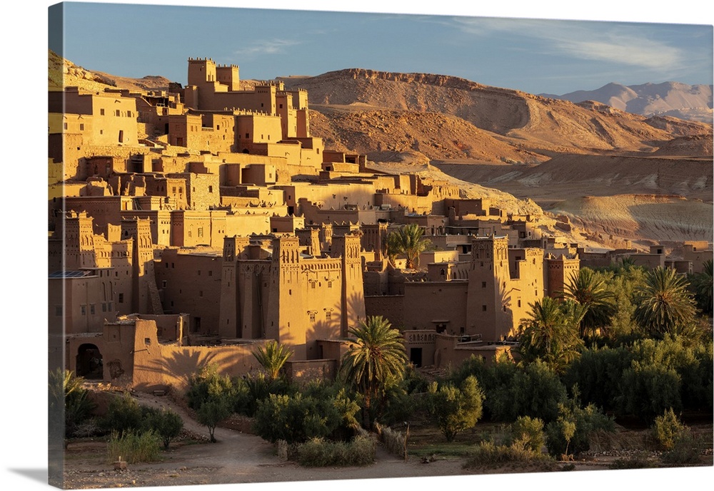 Kasbah Ait Ben Haddou Bathed In Morning Sunlight, Near Ouarzazate, Morocco