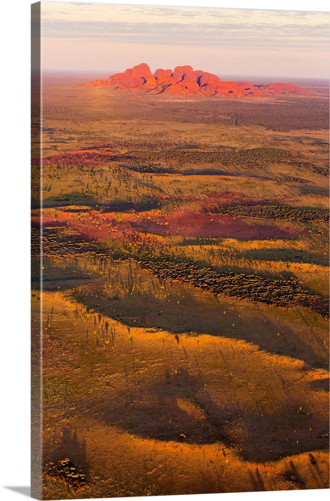 Kata Tjuta at sunrise, Aerial View, Red Center. Northern Territory, Australia.