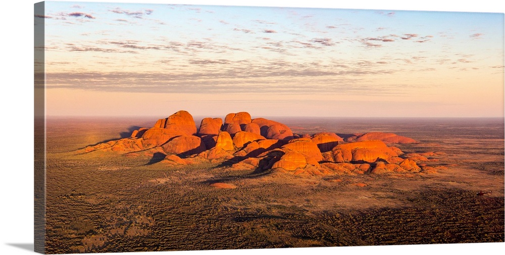 Kata Tjuta at sunrise, Aerial View, Red Center. Northern Territory, Australia.