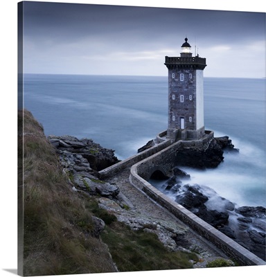 Kermorvan lighthouse at dawn, le Conquet, North Finistere, Brittany, France