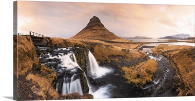 Kirkjufell Mount And Waterfall, Snaefells Peninsula, Vesturland, Iceland