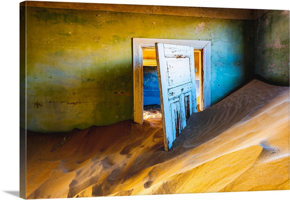 Kolmanskop, Luderitz, Namibia, Africa. Inside Of An Abandoned Building.