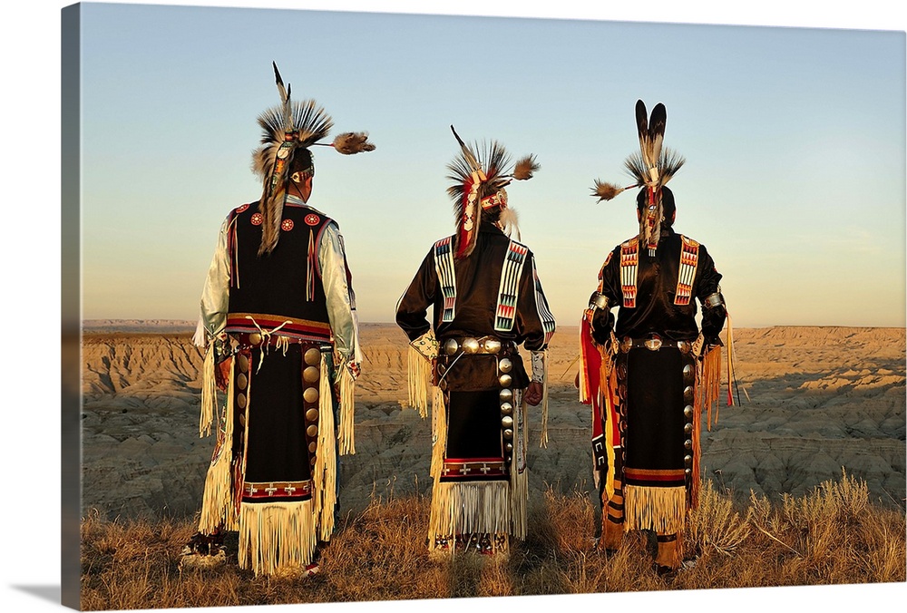 Lakota Indians in the Badlands of South Dakota, USA MR