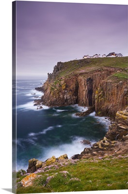 Land's End clifftops and hotel, Cornwall, England