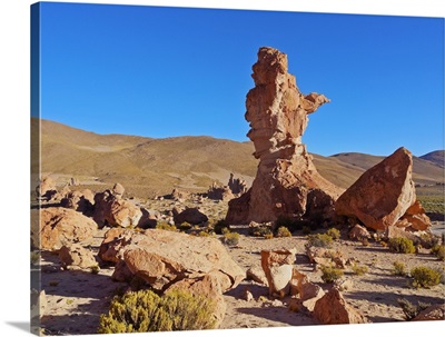 Landscape of the Valle de las Rocas with the Copa del Mundo rock formation, Bolivia