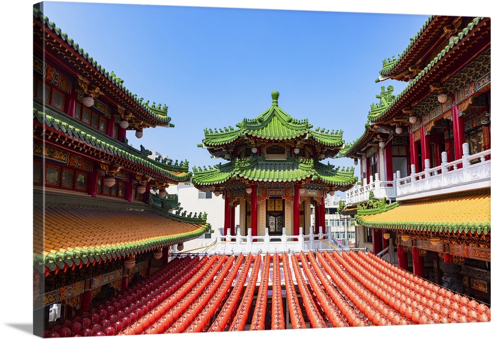 Lanterns At Sanfong Temple, Kaohsiung, Taiwan