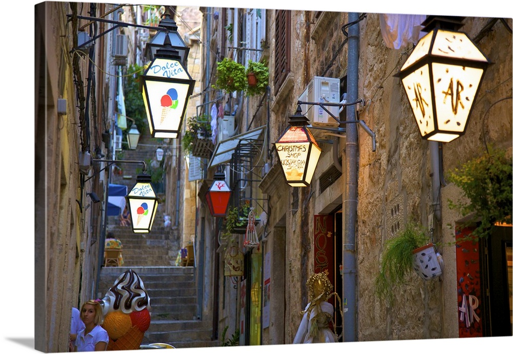 Lanterns, Dubrovnik, Dalmatia, Croatia, South East Europe