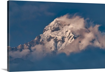 Last Light On Annapurna South, Nepal, Asia