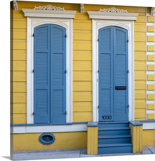 Louisiana New Orleans Colorful Doors And Windows In The