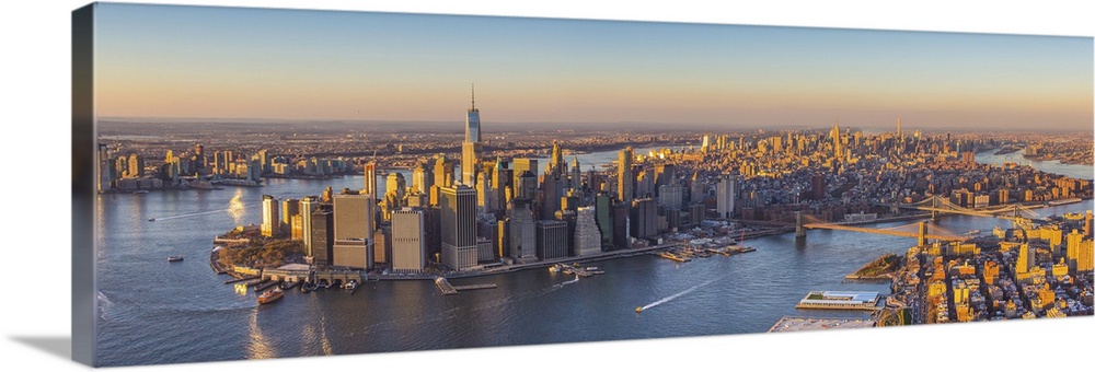 Lower Manhattan from Brooklyn, New York City, New York, USA.