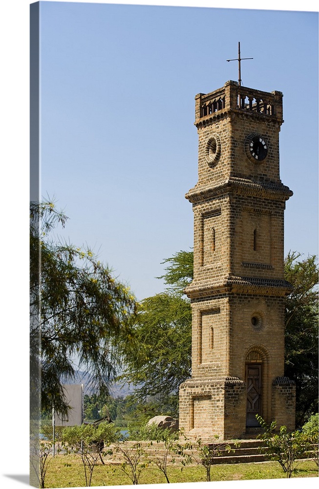 Malawi, Mangochi. Queen Victoria Clocktower, built in 1903, is a prominent landmark.