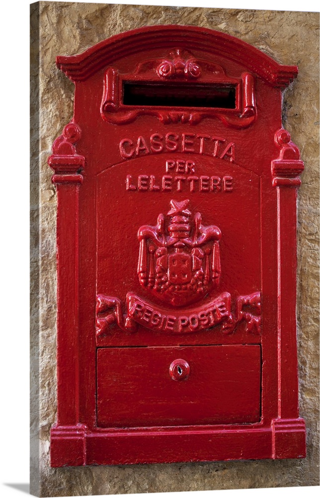 Malta, Europe, A coloured letter box, normally found in village or town cores complimenting colourful doors and windows.