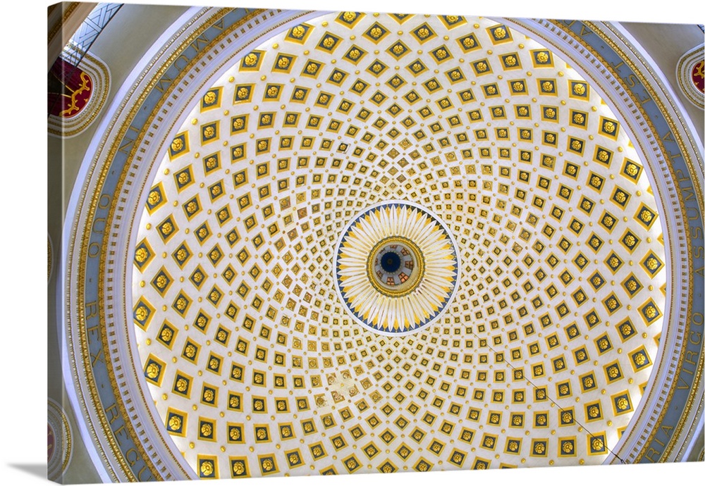 Malta, Europe, Interior of Mosta church.