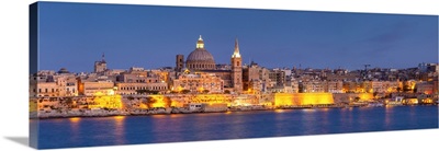 Malta, Malta, Valletta, View Over Old Town With St John's Co-Cathedral