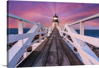 Marshall Point Lighthouse At Sunrise, Port Clyde, Maine, New England, USA