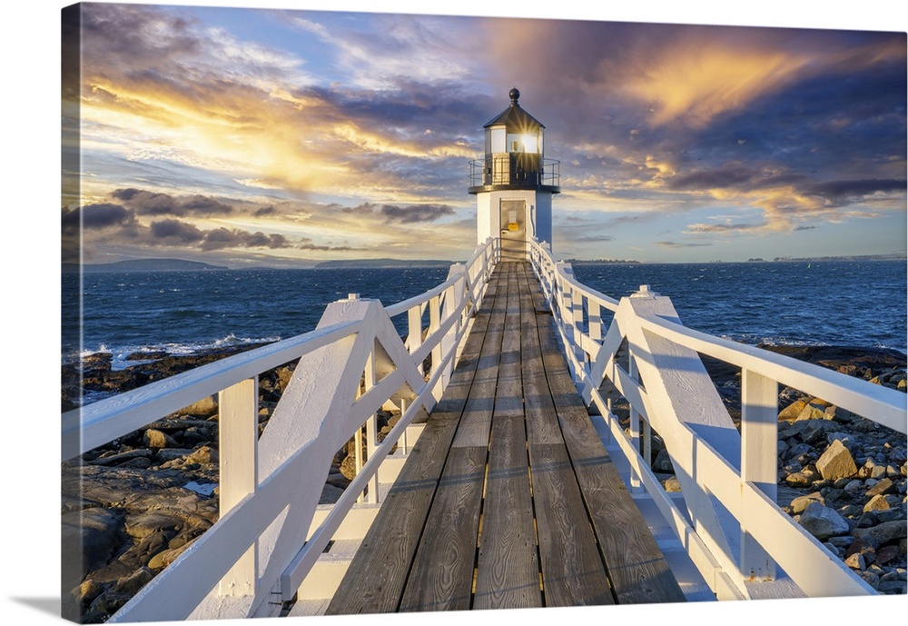 Marshall Point Lighthouse At Sunrise, Port Clyde, Maine, New England, USA