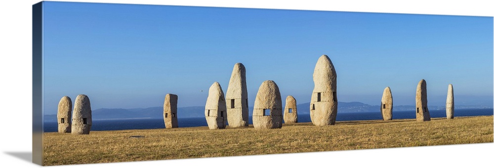 Menhirs Standing Stones, Paseo Dos Menhires, La Coruna, (A Coruna), Galicia, Spain.