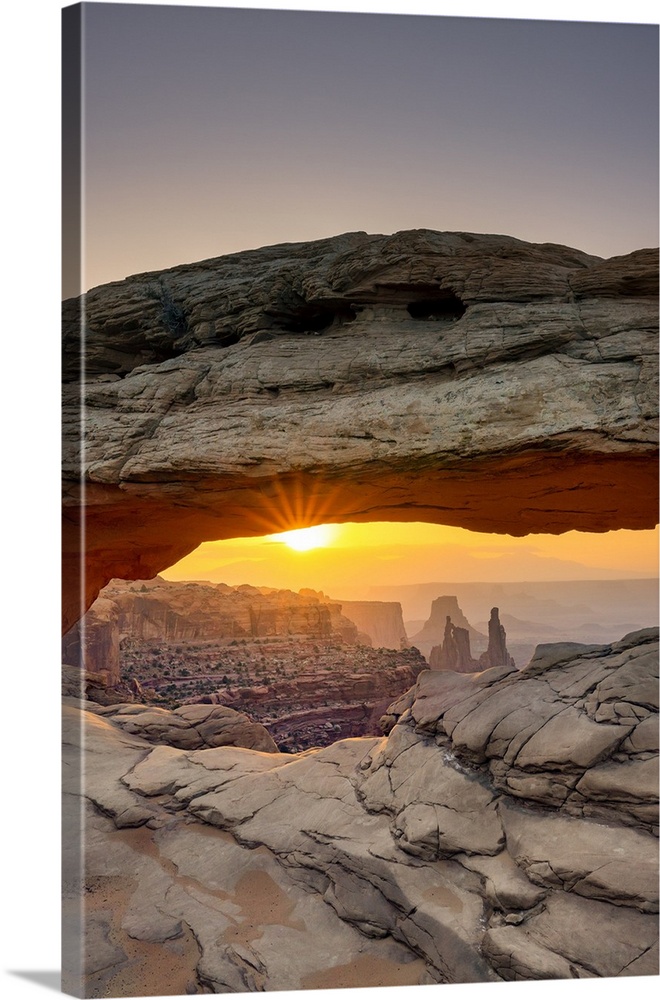 Mesa Arch Rock Formation In The Canyonlands National Park At Sunrise, Utah