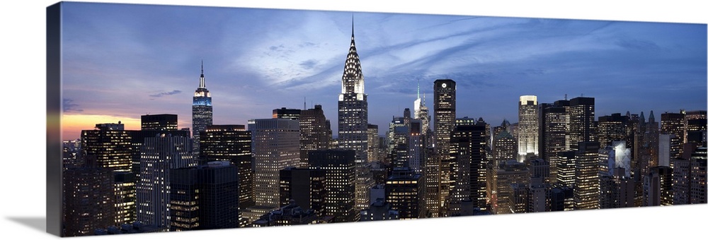 NYC New York City Empire State Building Decorative art Poster Print 36x12" 